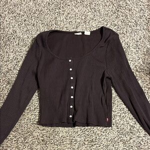 Levi's Dark Ribbed Button-Down Shirt